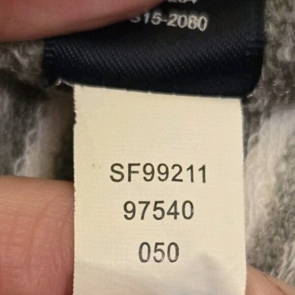 Blue Sax Fifth Avenue Cardingan Hoodie Sweatshirt Gray White Striped Small EUC - Picture 8 of 8